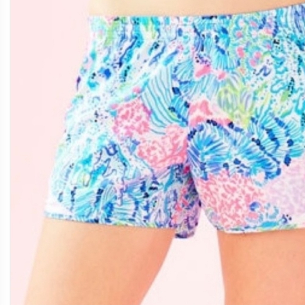 Lilly Pullitzer Luxletic 4" Ocean Trail Short Blue Size Large